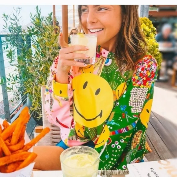 FARM Rio Smiley Graphic Crewneck Sweatshirt - Picture 2 of 7